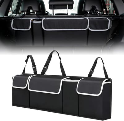 Kofferbak Organizer - Opbergtas Auto - Auto Opruimen - Opvouwbaar Met Vakken - 92 x 10 x 28 cm - Zwart
