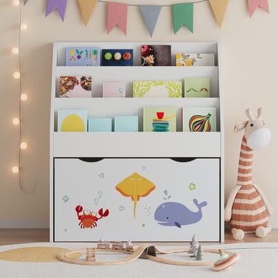 Kinderrek Aarnskona wit met Aqua Dream motief [en.casa]