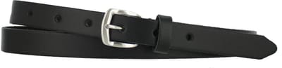 Smalle Leren Dames Riem | 2cm breed | Riemmaat: 85cm (totale lengte: 100cm) | 100% echt leer | Nikkelvrije gesp | Kleur: zwart