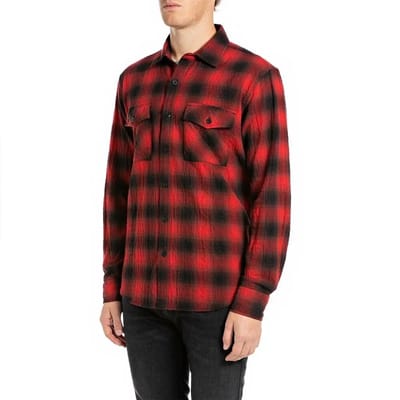 Replay M4132.000.52710 Overhemd Met Lange Mouwen Rood XL Man