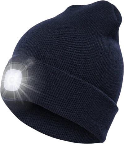 S4D® - Muts LED Verlichting - Muts Heren en Dames - Sportmutsen - Beanie Muts - Hoofdlamp - Onze Size - Blauw