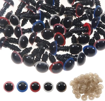Veiligheidsogen voor Dieren en Poppen - 50 stuks - Sluitringen - Kunststof - Amigurumi - Pluche - Handwerk - Meerkleurig - Geschikt voor Amigurumi en Poppen - 8 mm - TOAOB