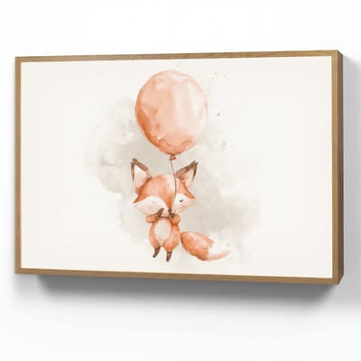 Nachtlampje 100x70 cm - Kinder lamp - Vos - Pastel kleuren - Dier - Tafellamp kinderkamer draadloos - Slaapkamer lampje - Bedlamp kinderen - Kinderlampje - Wandlamp babykamer - Nachtlampjes