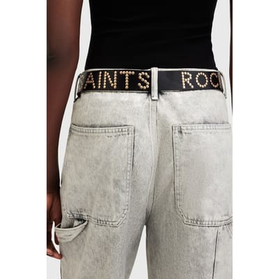 AllSaints As Rocks Stud Belt Black/warm Brass Größe: XS | Gürtel Outlet | Damen | Schwarz