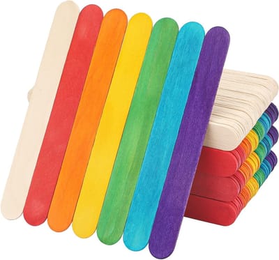 200 Kleurige Houten Sticks voor Creatieve Projecten, Ideaal voor Knutselen, DIY en IJsjes