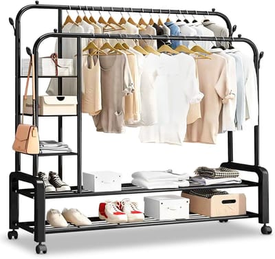 DailySupplies® Kledingrek Op Wieltjes - Dressboy - Kledingstang