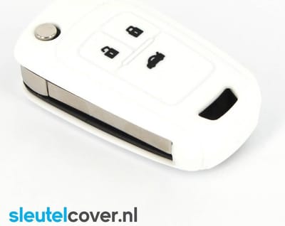 Autosleutel Hoesje geschikt voor Opel - SleutelCover - Silicone Autosleutel Cover - Sleutelhoesje Wit