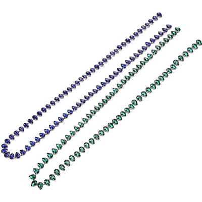 2 stuks Kristal Strass Klauwketting Trim Decoratief Elegant Strass Ketting voor Tassen Kleding gray
