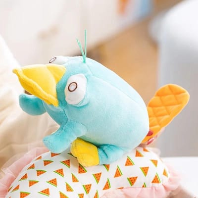 25cm Kawaii Blauw Vliegendehond Knuffel Schattige Perry De Vliegendehond Pluche Met Gele Snavel Verjaardagscadeau Kamerdecoratie 25cm beige