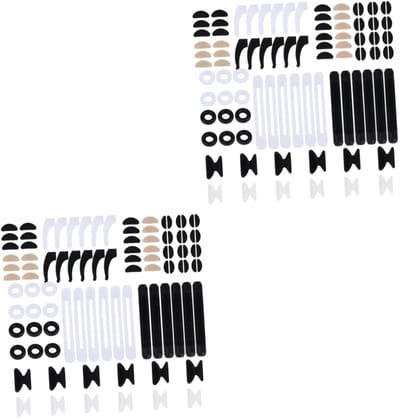 Bril Pads - Neusvullingen Oorhaken - Bril Reparatie - 96 Paar Set - 9.5x6x1 cm - Zwart Transparant
