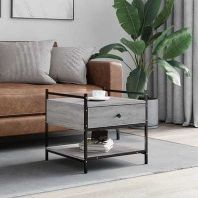 vidaXL - Salontafel - 50x50x50 - cm - bewerkt - hout - grijs - sonoma