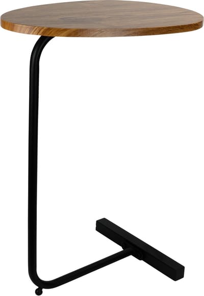 QUVIO Bijzettafel - Ovaal - Banktafel - Bijzettafeltje - Bijzettafeltjes - Modern - Laptoptafel - Bruin - Hout - 30 x 45 x 60 cm