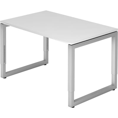 REGO 12 S | Bureau - 120x80 Tafelhoogte I In hoogte verstelbaar Wit/Zilver