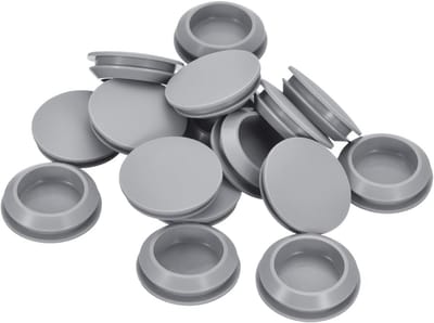 16x Ronde Siliconen Stoppen voor Gaten Ø 25-27mm - Waterdichte Rubberen Afdekdoppen Grijs