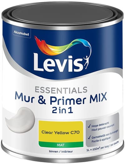 Levis - Essentials Mur & Primer Mix - Clear Yellow C70 - Mengverf - 1 L