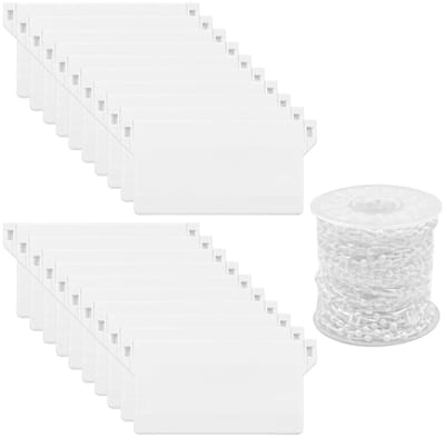 Dailygoods- Verticale Jaloezieën 20 Stuks - Kunststof - 10 Meter Ketting - Slijtvast - Accessoire voor Raam - Geschikt voor Diverse Ruimtes
