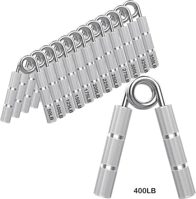 Metalen Handgrijperset 50lb-400lbs - 13 Stuks Geen Slip Heavy-Duty Grip Versterker voor Pols- & Onderarm Training