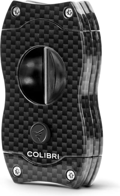 Colibri V-Cut Sigarenknipper - tot 60 Ring Damesmaat - Sigaar Knipper RVS - Zwart Carbon