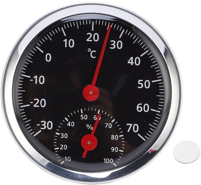 Dailygoods- Hygrometer - Thermometer - Mechanisch - Temperatuurmeter - Vochtigheidsmeter - Decoratief - Meetbereik -30°C tot 70°C