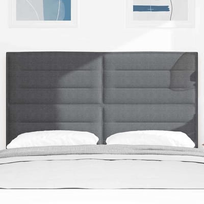vidaXL - LED - Hoofdbord - met - hoofdeinde - Donkergrijs - 160 - cm - Corduroy - stof