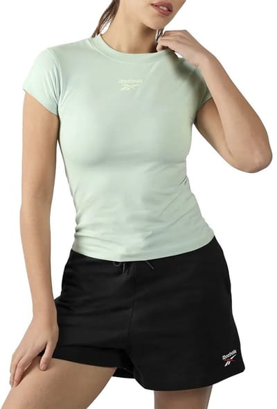Reebok T-shirt Met Korte Mouwen Groen XS Vrouw
