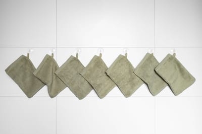 RELAKZ - Fog Green - Washandjes - Set 7 Stuks - Luxe Katoen - 700 GSM - Zacht en Hoog Absorberend