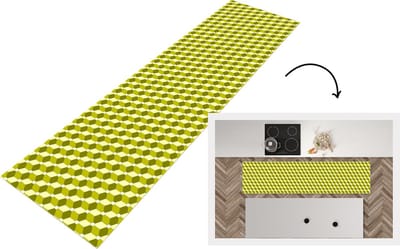 Keukenloper - Loper keuken - Blokken - Patroon - 3D - 200x50 cm - Keukenloper vinyl