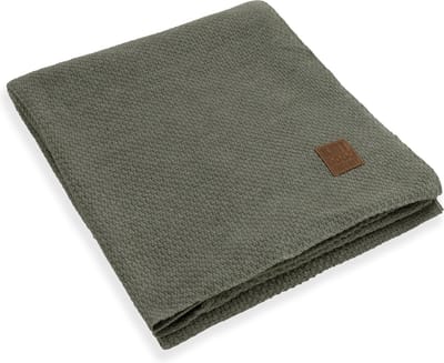 Knit Factory Jesse Gebreid Plaid - Woondeken - plaid - Wollen deken - Kleed - Urban Green - 160x130 cm