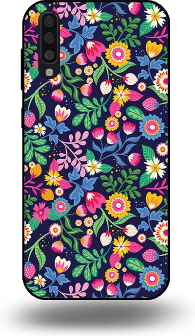 Smartphonica Telefoonhoesje geschikt voor Samsung Galaxy A70 met bloemen opdruk - TPU backcover case flower design geschikt voor Samsung Galaxy A70