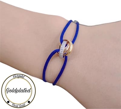 Soraro Tricolor Zirkonia Armband | Blauw | Goldplated | Soraro Armbanden | Zirkonia | Cadeau voor haar | verjaardag vrouw