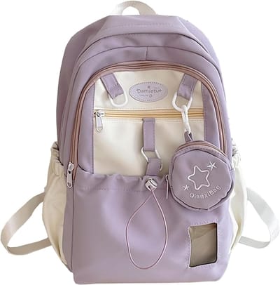 YAGXIG Leuke rugzak - Reisrugzak - College Laptoprugzak - Geschikt voor 16 inch - Met verwijderbare tas (roze) - Paars - M - Terug naar schoolcadeau