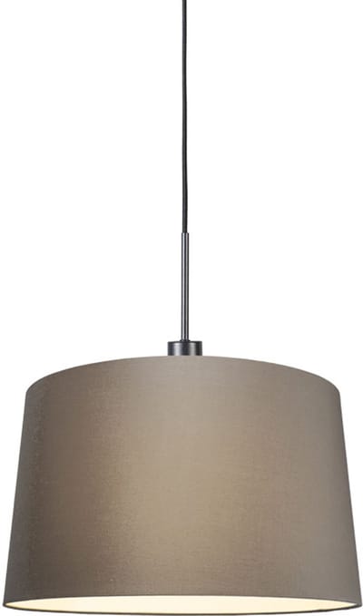 QAZQA Combi - Moderne Hanglamp met kap - 1 lichts - Ø 450 mm - Taupe - Woonkamer | Slaapkamer | Keuken