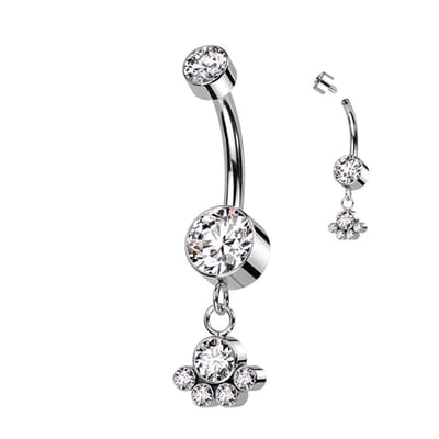 Piercing titanium cluster hanger pootje wit - LMPiercings