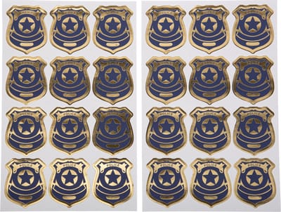 ARTYFETES - 24 politie badgestickers 4 cm