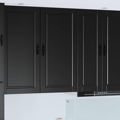 vidaXL - Wandkast - PORTO - Zwart - 50 - x - 31 - x - 100 - cm - Bewerkt - hout