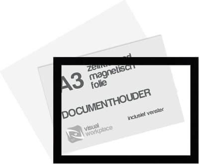 Zelfklevend magneet folie A3 (incl. magneetvenster) - Zwart