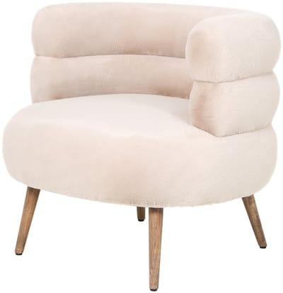 PTMD Nelly Beige Fabric Fur Fauteuil