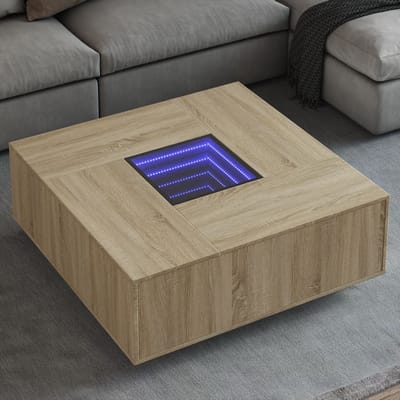 vidaXL - Salontafel - met - Infinity - LED - 100x100x40 - cm - sonoma - eikenkleurig