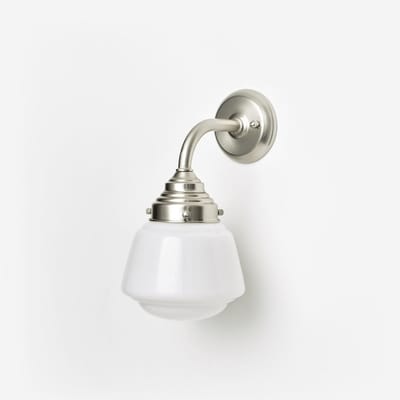Wandlamp High Button Curve Matnikkel - Art Deco Trade