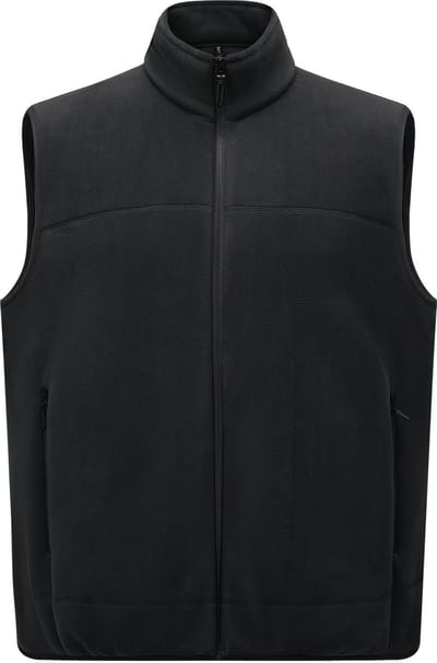 ALLTHEMEN Heren Fleece Vest - Opstaande Kraag en Ritszakken - S