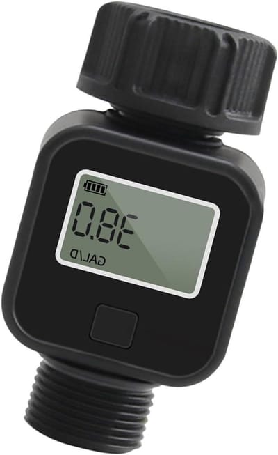 Tuinslang Waterstroommeter - Digitale teller - Waterverbruik meten - Automatische stop - 3/4 inch - Zwart