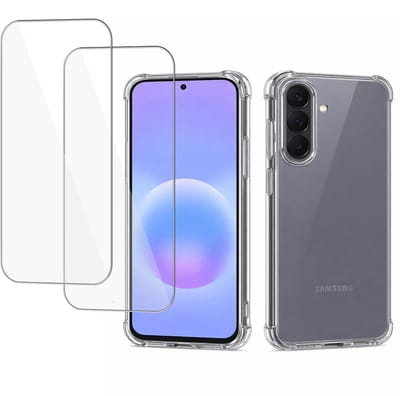 ChiGuard Hoesje + Screenprotector 2x geschikt voor Samsung Galaxy A37 – Gehard Glas – Shockproof Case – Transparant