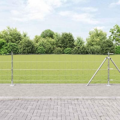 Hekpalen Verzinkt Staal - Draadhek Palen - Tuin Afzetten - Weerbestendig Ontwerp - 50 Meter - Zilverkleurig