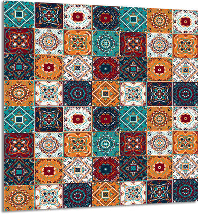 TMK ArtDeko Mozaïek - Glaspaneel - 60x65 cm - Veelzijdige Bescherming - Moderne Technologie - Mozaïek Design