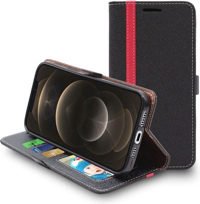 ebestStar - Hoes geschikt voor iPhone 12 Pro Max Apple, Wallet Etui, Book case hoesje, Zwart, Rood