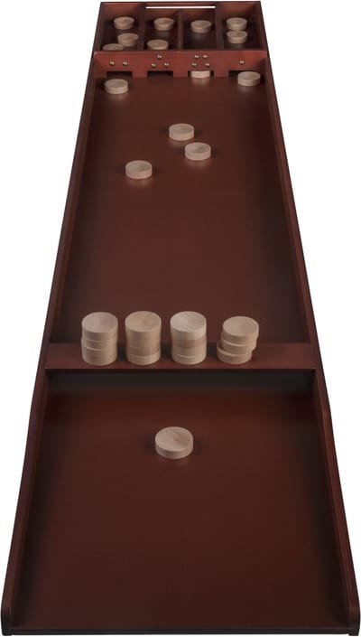 Sjoelbak Advanced Deluxe met 30 Sjoelstenen - Wedstrijdsjoelbak 200 cm - dark finish - Aanbieding