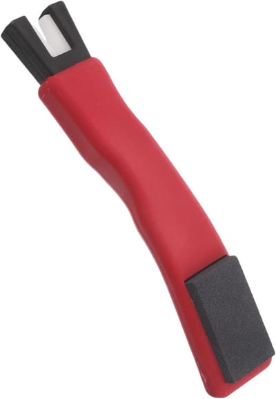Schaatsenslijper - IJsslijper - Scherpe Blades - Draagbaar Ontwerp - 14.5 cm - Rood