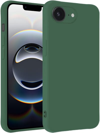 Hoesje - Geschikt voor Apple iPhone 16e / 17e - Sterk & Shockproof - Siliconen Case - Hoes Cover - Telefoonhoes - Donkergroen