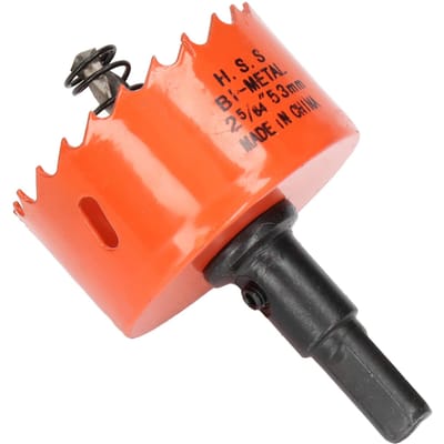 Gatenzaag Boorbit Scherp Getand Gemakkelijke Spanenafvoer Hoge Hardheid HSS Gatzaag met Arbor voor 2?5/64in (53mm)