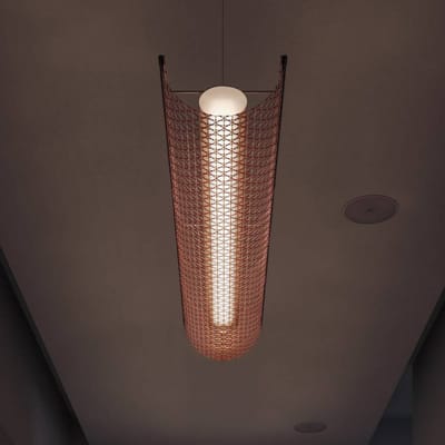 Bover LED hanglamp Nans Balis S/140, bruin/rood, 140 cm